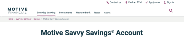 Motive Savvy Savings Account Canada