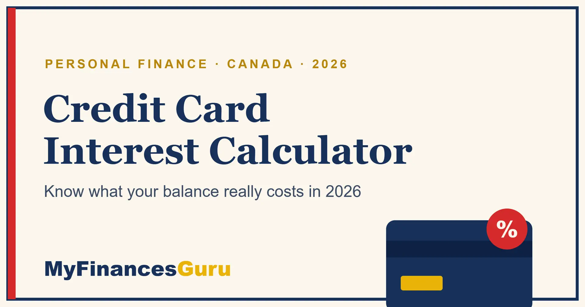 Credit card interest calculator Canada 2026