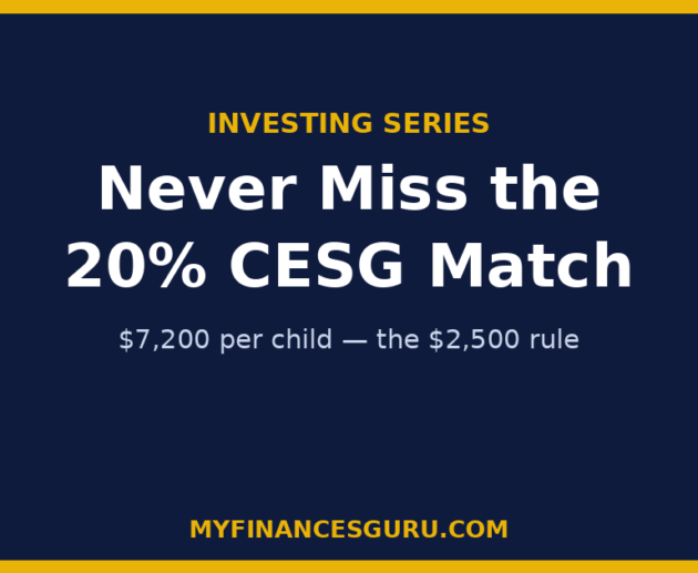 RESP Grant Money: How to Never Miss the 20% CESG Match