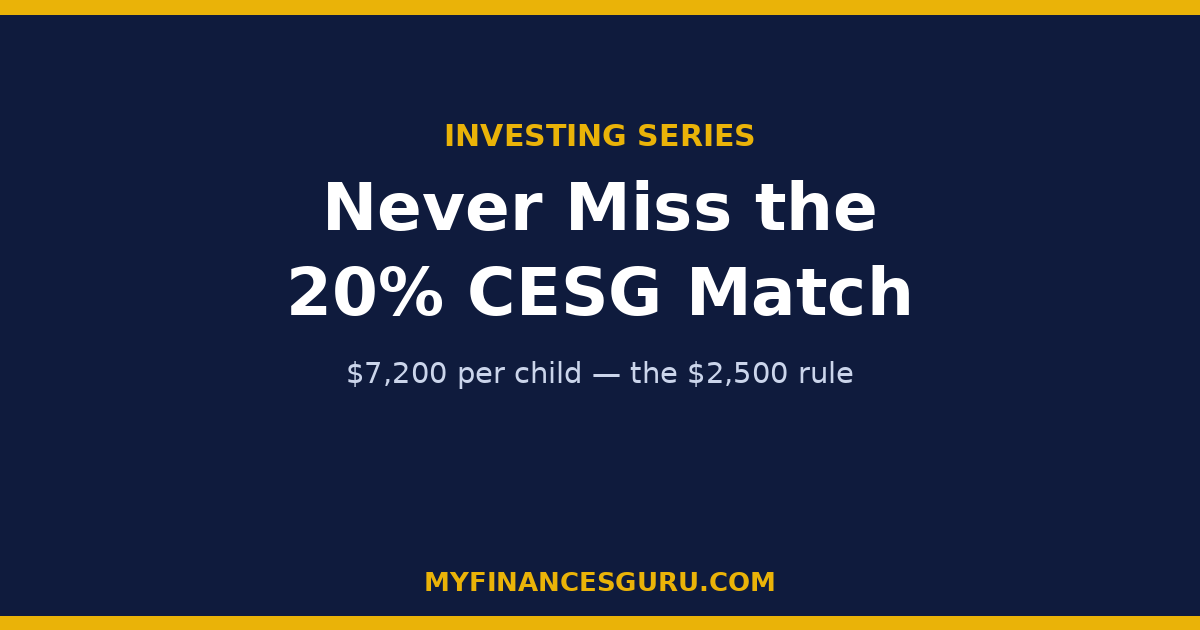 RESP Grant Money: How to Never Miss the 20% CESG Match