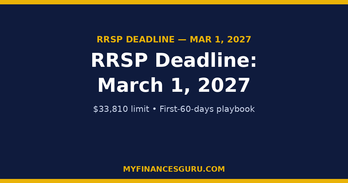 RRSP Deadline March 1, 2027: Your Last-Minute Contribution Playbook